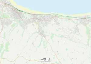 Conwy LL29 8 Postcode Sector Print Map