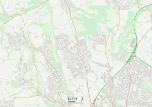 Wrexham LL11 4 Postcode Sector Print Map