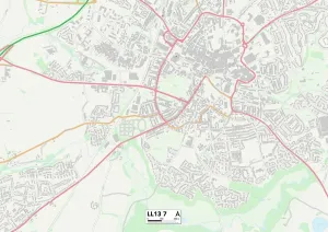 LL - Llandudno Prints: Wrexham LL13 7 Postcode Sector Print Map