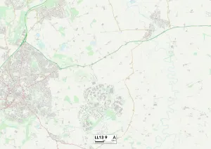 Wrexham LL13 9 Postcode Sector Print Map