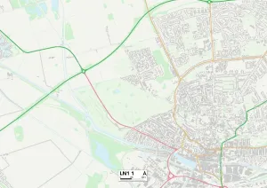 West Lindsey LN1 1 Postcode Sector Print Map