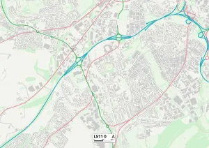 LS - Leeds Prints: Leeds LS11 0 Print Map Sector