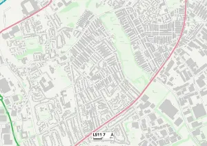 Leeds LS11 7 Print Map Sector Overview