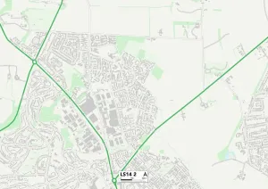 Leeds LS14 2 Print Postcode Sector Map
