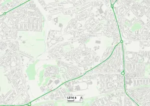 Leeds LS14 6 Postcode Sector Print Map