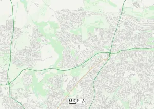 Leeds LS17 5 Postcode Sector Print Map