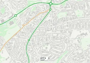 Leeds LS17 6 Postcode Sector Print Map
