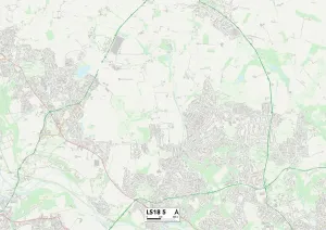 LS - Leeds Prints: Leeds LS18 5 Print Postcode Sector Map