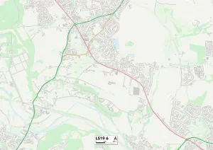 Leeds LS19 6 Postcode Sector Print Map