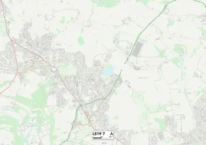 Leeds LS19 7 Postcode Sector Print Map