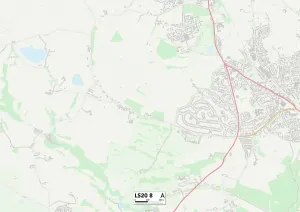 LS - Leeds Prints: Leeds LS20 8 Postcode Sector Print Map