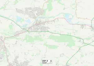 Leeds LS21 3 Postcode Sector Print Map