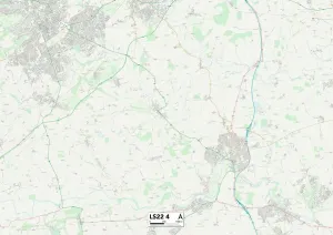 Leeds LS22 4 Postcode Sector Print Map