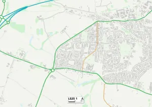 Leeds LS25 1 Postcode Sector Print Map