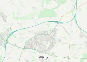 LS - Leeds Prints: Leeds LS25 2 Postcode Sector Print Map