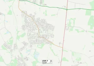 Leeds LS25 7 Postcode Sector Print Map