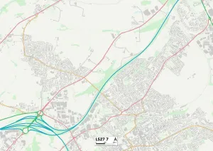 Leeds LS27 7 Postcode Sector Print Map
