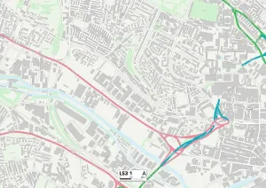 Leeds LS3 1 Postcode Sector Print Map