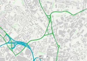 Leeds LS7 1 Postcode Sector Print Map
