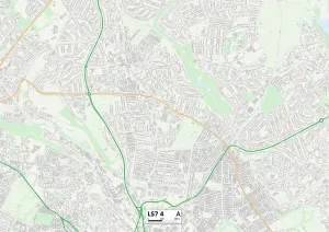 Leeds LS7 4 Postcode Sector Print Map