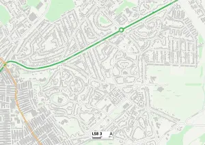 LS - Leeds Prints: Leeds LS8 3 Postcode Sector Print Map