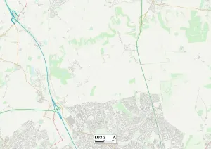 Luton LU3 3 Postcode Sector Map Print