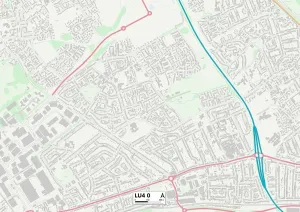 LU - Luton Prints: LU4 0 Print Map of Luton Postcode Sector