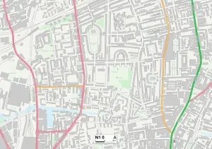 Hackney N1 0 Postcode Sector Map Print