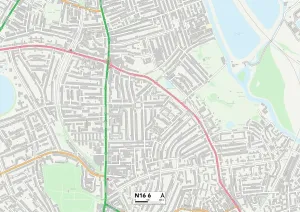 N - London N Prints: Hackney N16 6 Print Map Sector