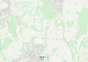 Nottingham NG15 8 Postcode Sector Print Map
