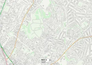 NG3 3 Print Map of Gedling Nottingham Area