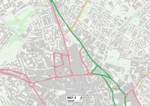 Nottingham NG1 3 Print Map Sector Postcode