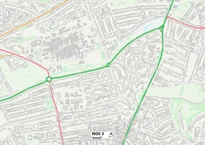 NG - Nottingham Prints: Nottingham NG5 3 Print Map Sector Map