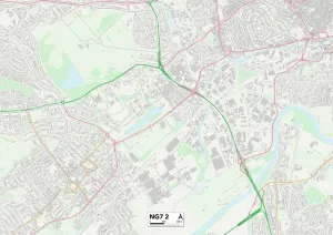 Nottingham NG7 2 Print Map Sector Guide