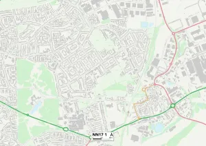 NN - Northampton Prints: Corby NN17 1 Postcode Sector Print Map
