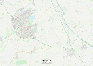 NN - Northampton Prints: Daventry NN11 4 Postcode Sector Print Map