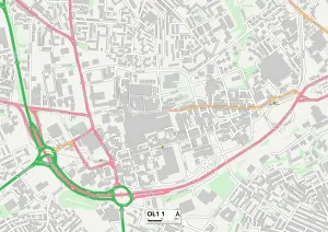 Oldham OL1 1 Postcode Sector Print Map