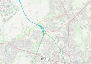 OL - Oldham Prints: Oldham OL1 2 Print Map Sector