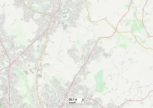 Oldham OL1 4 Postcode Sector Print Map