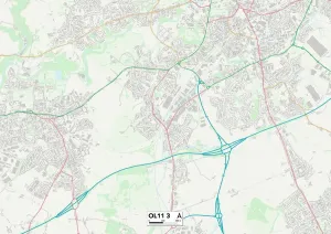 Rochdale OL11 3 Postcode Sector Print Map