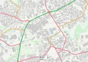 OL - Oldham Prints: Rochdale OL16 1 Postcode Sector Print Map
