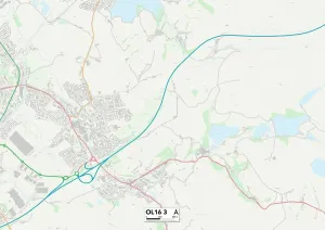 Rochdale OL16 3 Postcode Sector Map Print