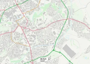 Rochdale OL16 5 Postcode Sector Print Map