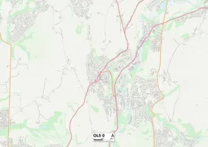 OL5 0 Postcode Sector Print Map of Tameside