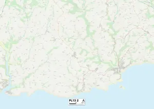 Cornwall PL13 2 Print Map Sector