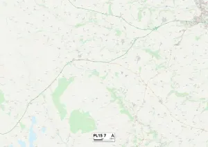 PL15 7 Print Map of Cornwall Area