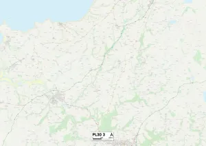 Cornwall PL30 3 Postcode Sector Print Map