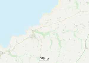 PL35 0 Print Map of Cornwall