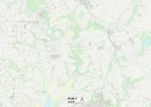 West Devon PL20 7 Postcode Sector Print Map