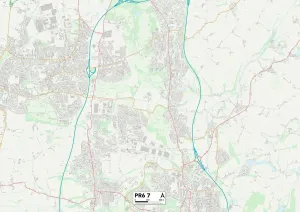 Chorley PR6 7 Postcode Sector Print Map